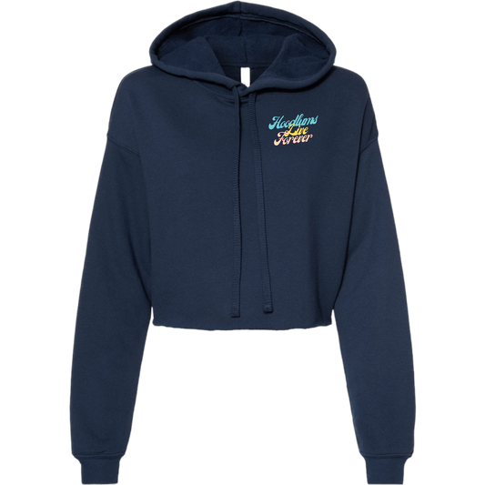 Hoodlums Live Forever Cropped Fleece Hoodie - hdlm.brgnd